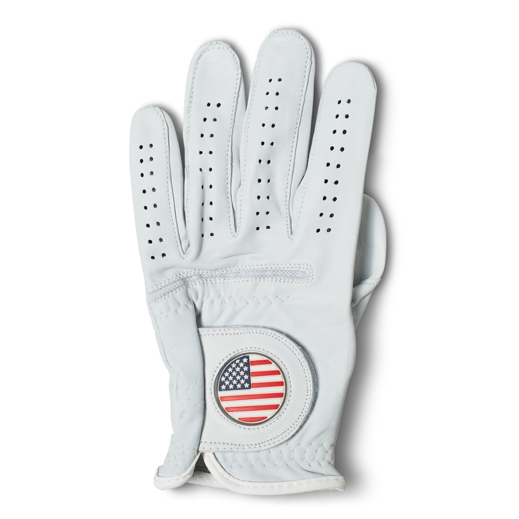 AAA Cabretta Leather Golf Glove – American Flag Design