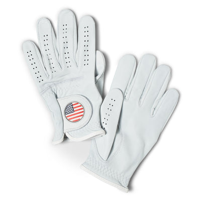 AAA Cabretta Leather Golf Glove – American Flag Design - Hover