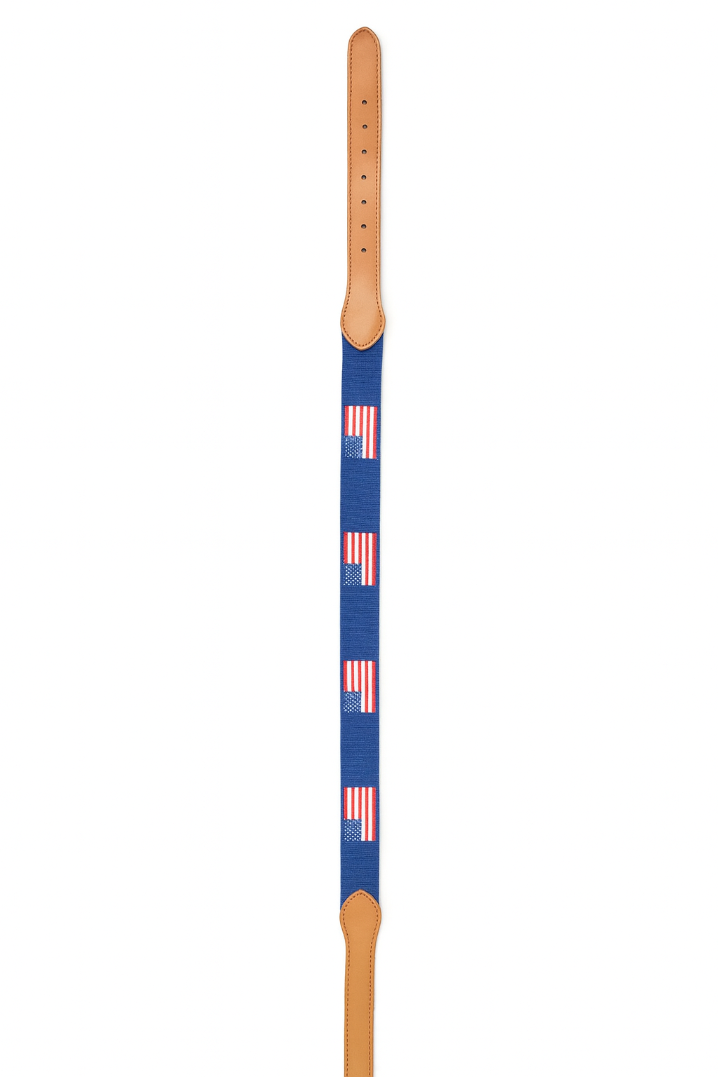 American Flag with Navy Blue Backdrop Embroidered Belt