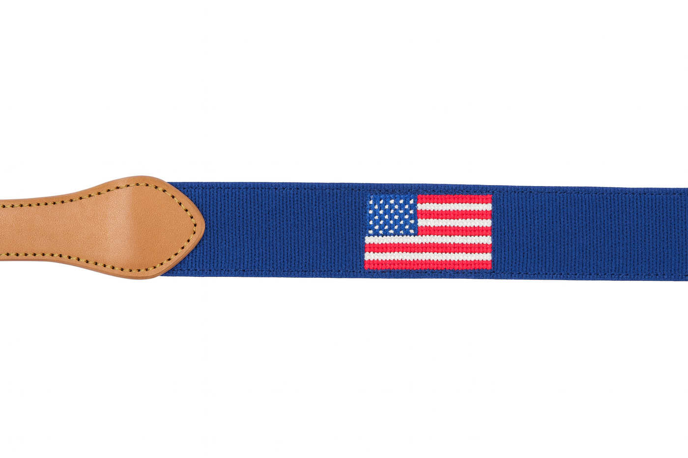 American Flag with Navy Blue Backdrop Embroidered Belt