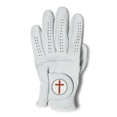 AAA Cabretta Leather Golf Glove – Brown Cross Design