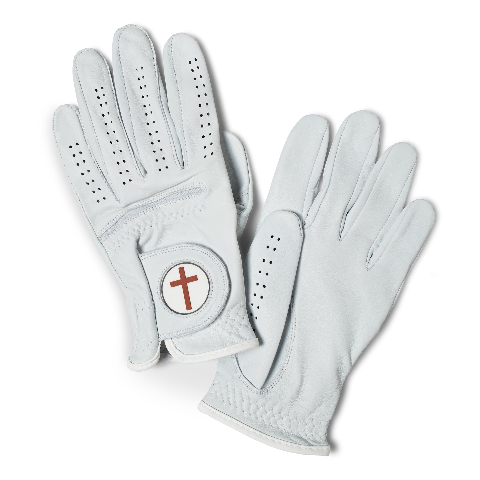 AAA Cabretta Leather Golf Glove – Brown Cross Design