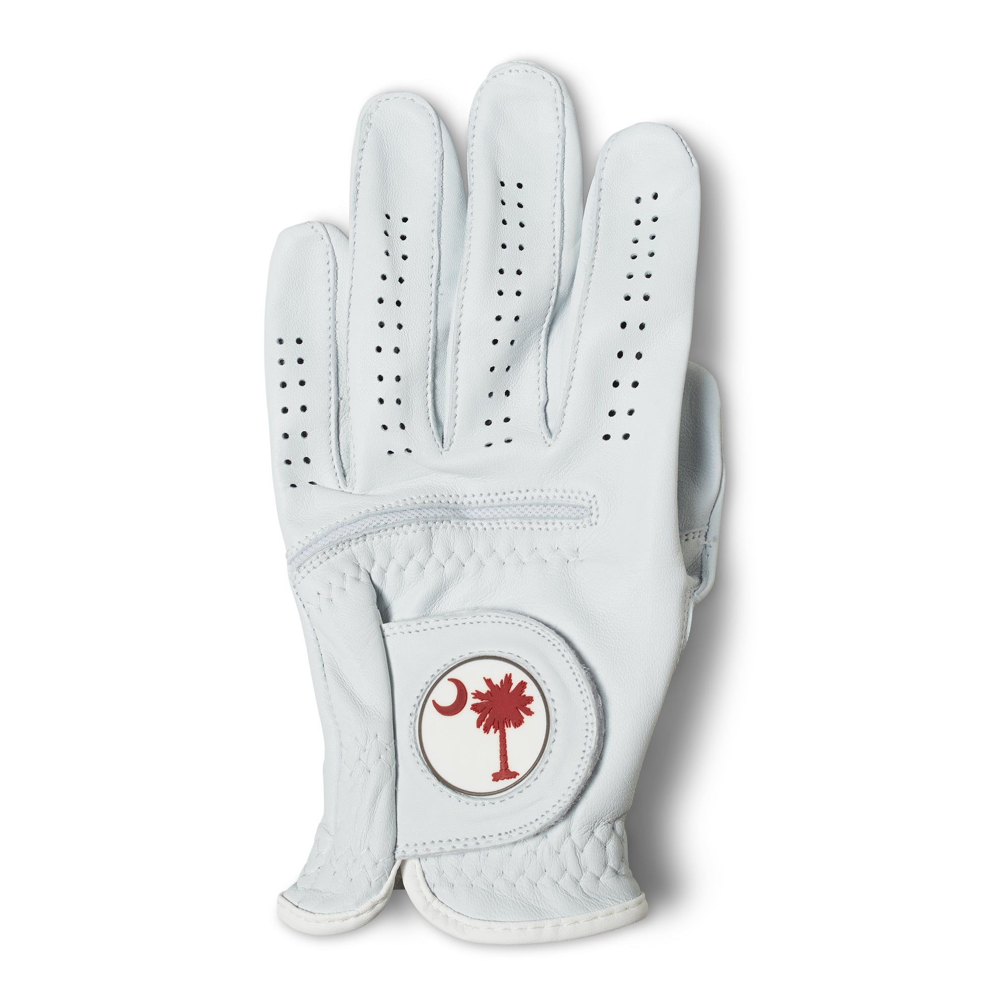 AAA Cabretta Leather Golf Glove – Garnet Palmetto Tree Design