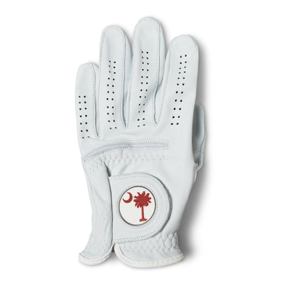 AAA Cabretta Leather Golf Glove – Garnet Palmetto Tree Design