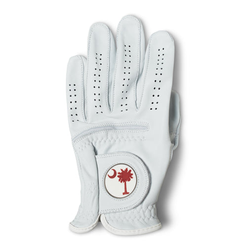 AAA Cabretta Leather Golf Glove – Garnet Palmetto Tree Design