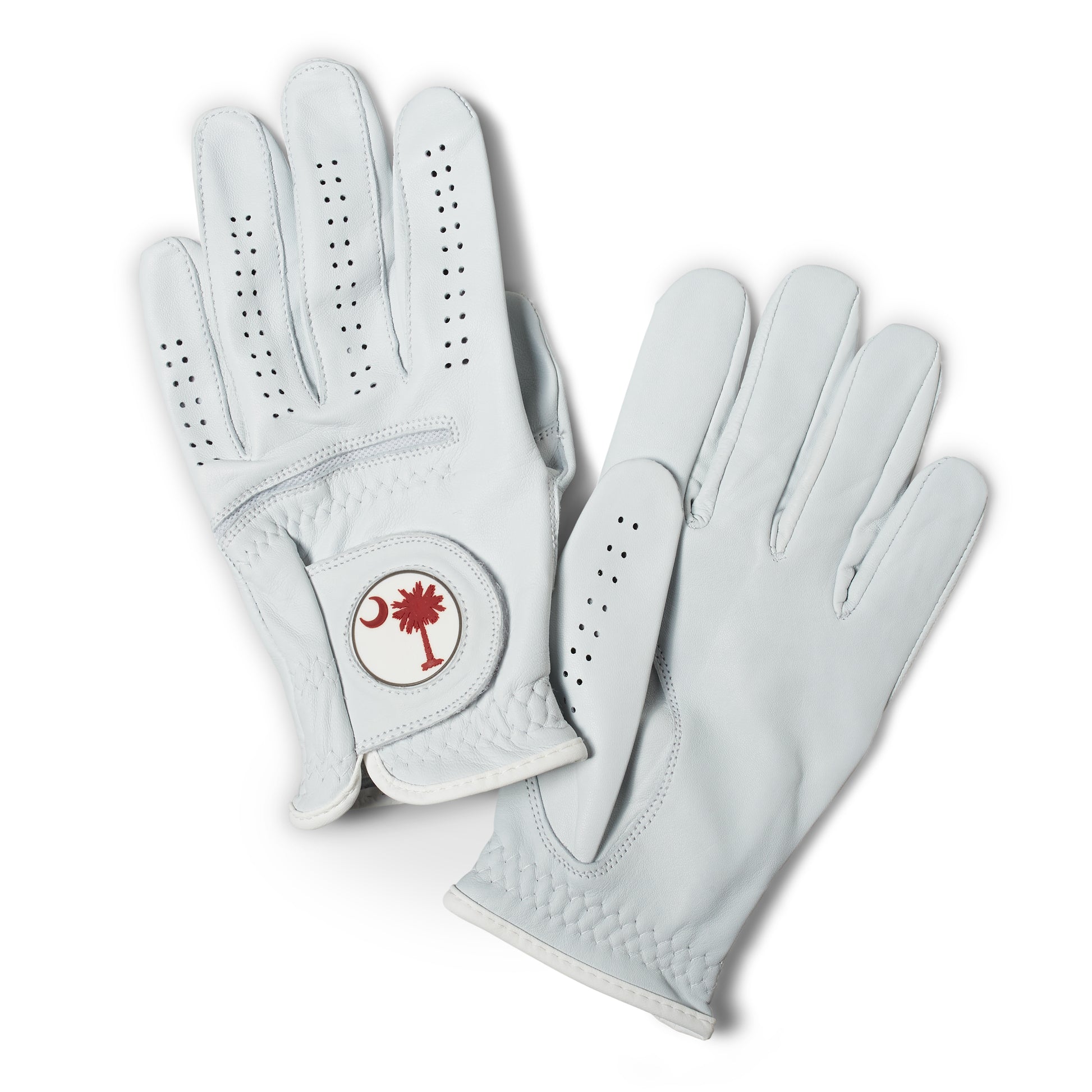 AAA Cabretta Leather Golf Glove – Garnet Palmetto Tree Design