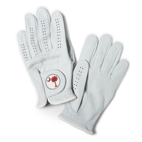 AAA Cabretta Leather Golf Glove – Garnet Palmetto Tree Design