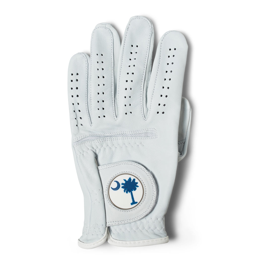 AAA Cabretta Leather Golf Glove – Navy Palmetto Tree Design