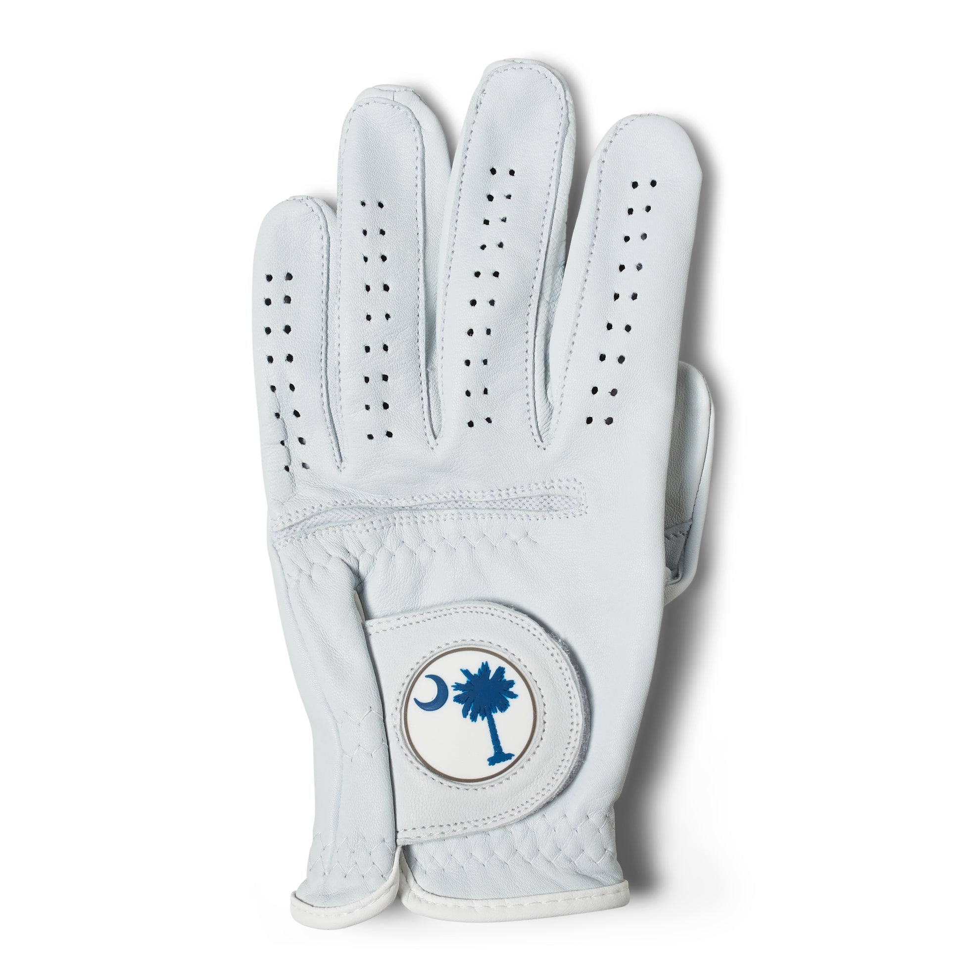 AAA Cabretta Leather Golf Glove – Navy Palmetto Tree Design