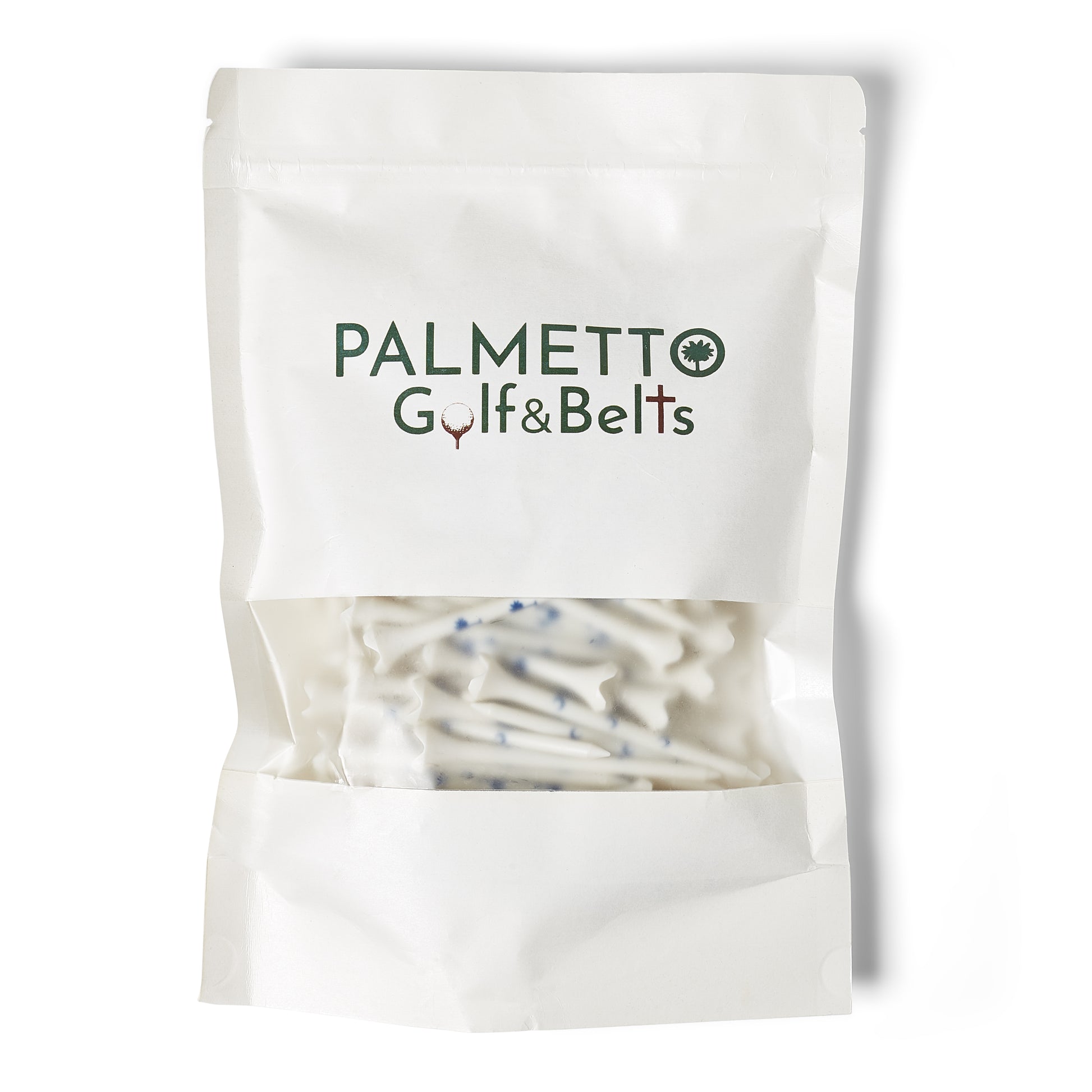 Palmetto Golf Tees – Blue Trees on White (100-Pack, 3 ¼")