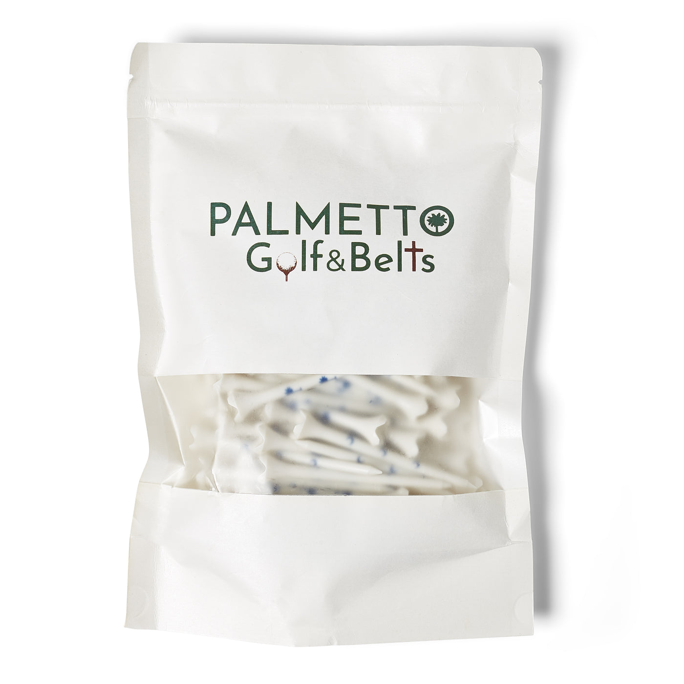 Palmetto Golf Tees – Blue Trees on White (100-Pack, 3 ¼")