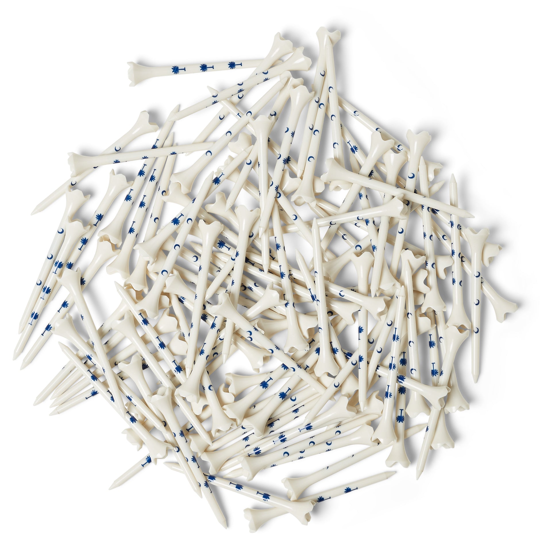 Palmetto Golf Tees – Blue Trees on White (100-Pack, 3 ¼")
