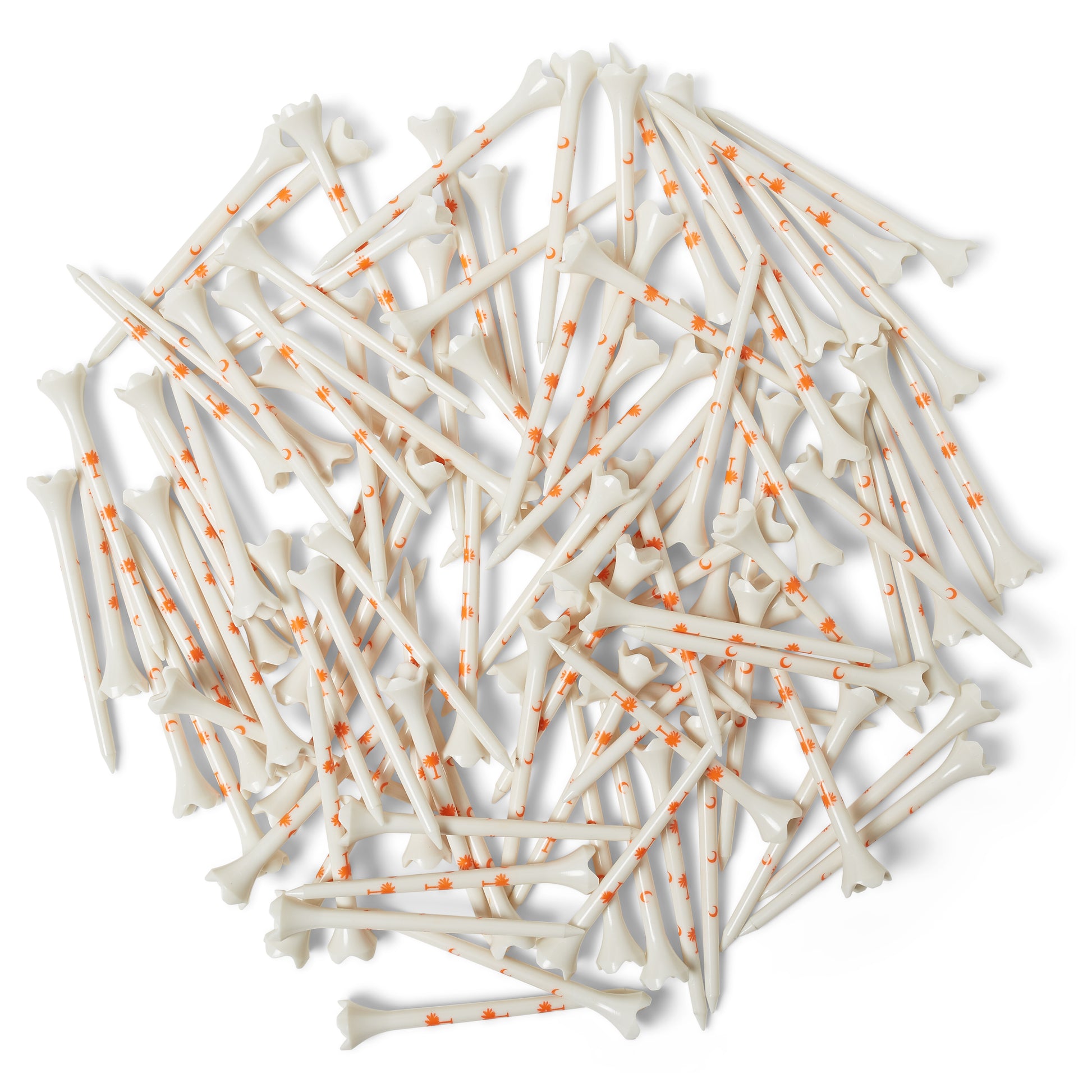 Palmetto Golf Tees – Clemson Orange Trees on White (100-Pack, 3 ¼")