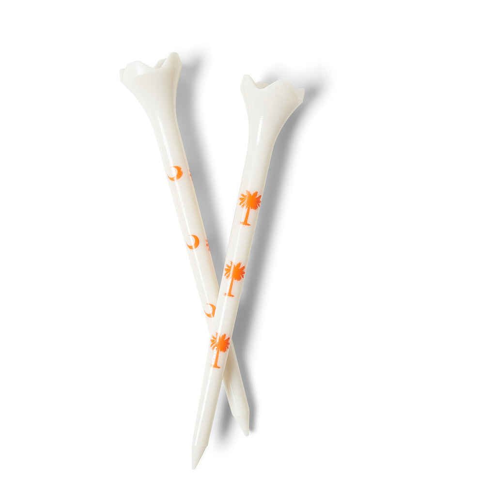 Palmetto Golf Tees – Clemson Orange Trees on White (100-Pack, 3 ¼")