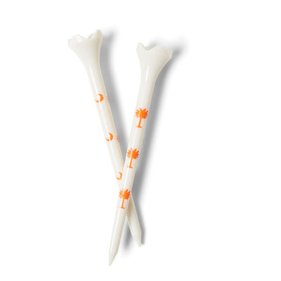 Palmetto Golf Tees – Clemson Orange Trees on White (100-Pack, 3 ¼