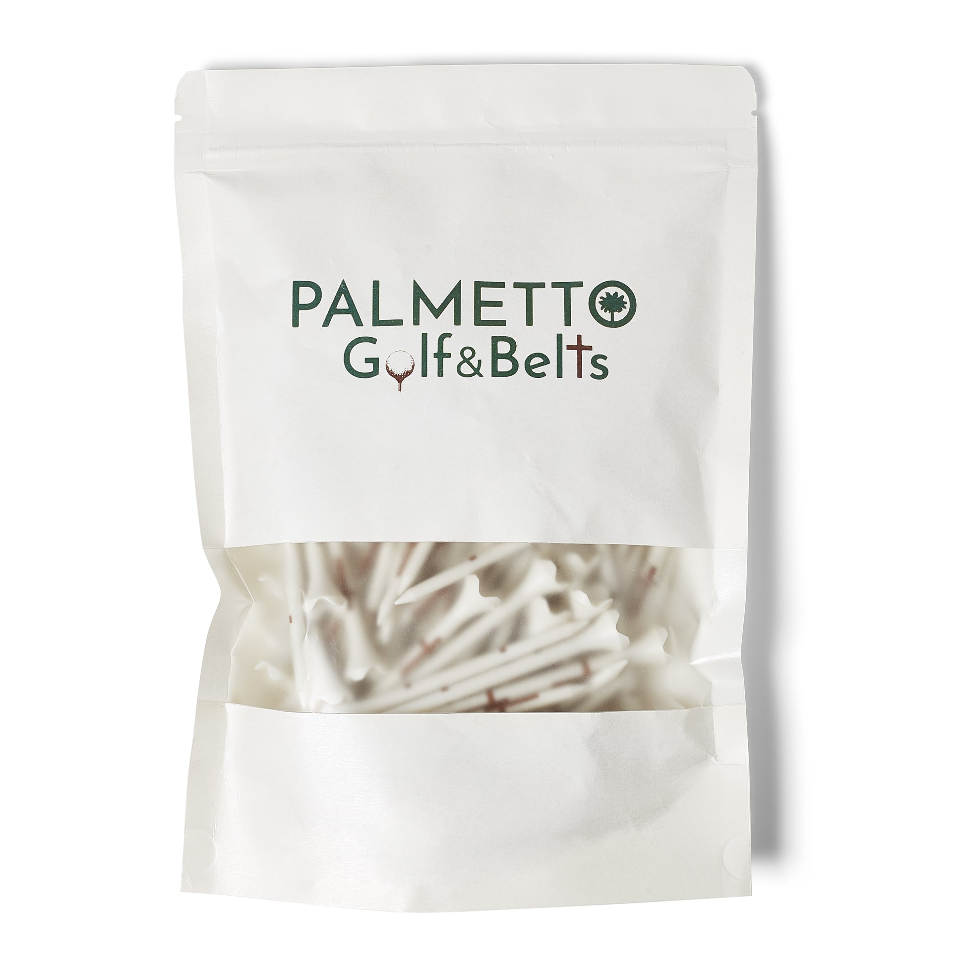 Palmetto Golf Tees – Brown Crosses on White (100-Pack, 3 ¼")