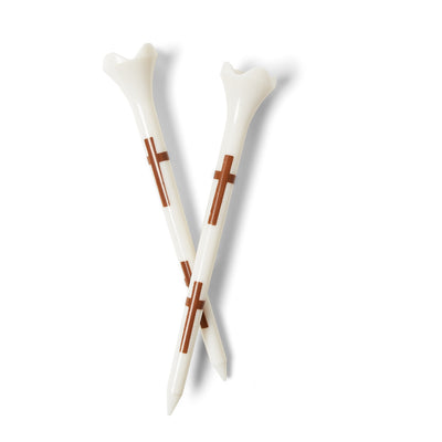 Palmetto Golf Tees – Brown Crosses on White (100-Pack, 3 ¼